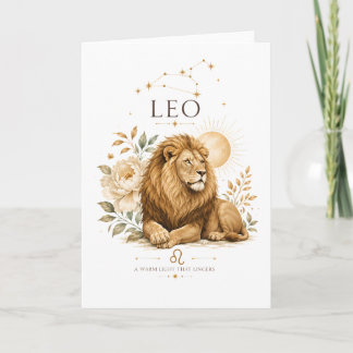 Carte Cadeau Vintage Signe du Zodiaque Lion Astrologie H