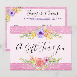 Carte cadeau Whimsical Floral Rose rose