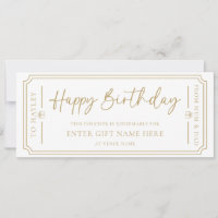 Carte cadeau White Happy Birthday