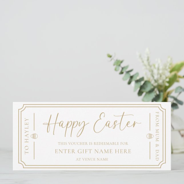 Carte cadeau White Happy Pâques (Debout devant)