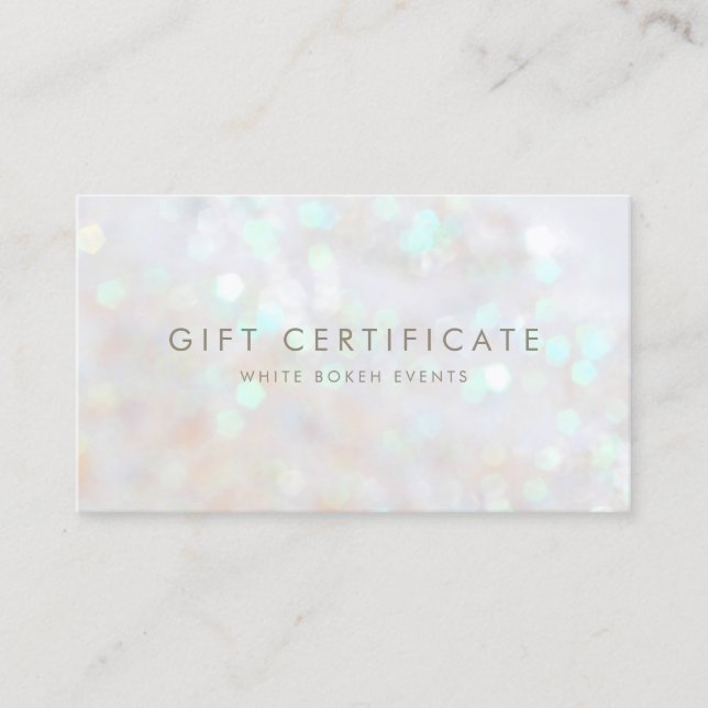 Carte cadeau White Subtle Parties scintillant (Devant)