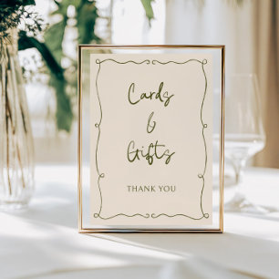 Carte Cadeaux & Cartes Cadeaux Tirées À Main Verte