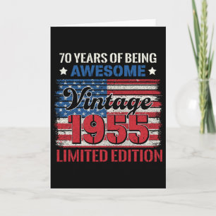 Carte Cadeaux de 70 ans 70e anniversaire Drapeau américa