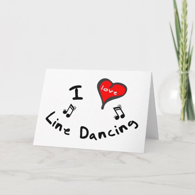 Carte Cadeaux de danse en ligne - I Heart Line Dancing (Devant)