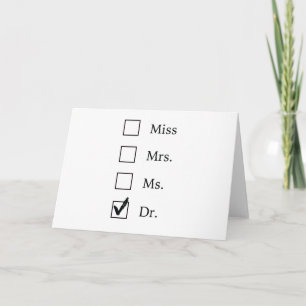 Carte Cadeaux de doctorat pour femmes