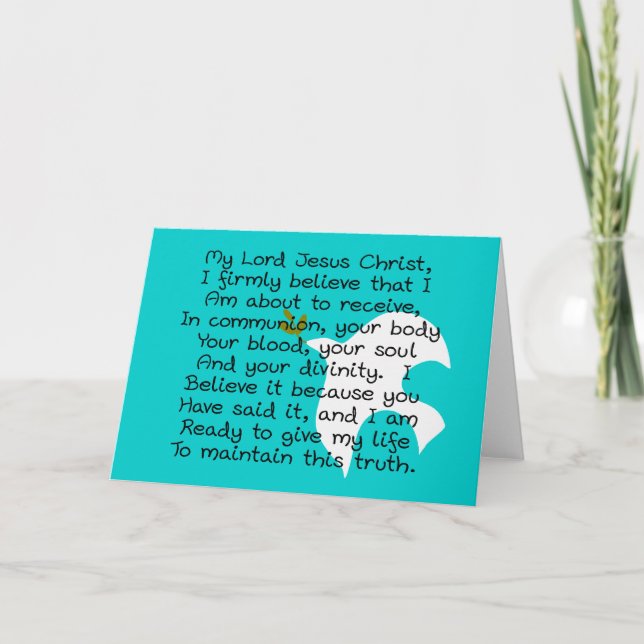 Carte Cadeaux de la première fête de la sainte communion (Devant)