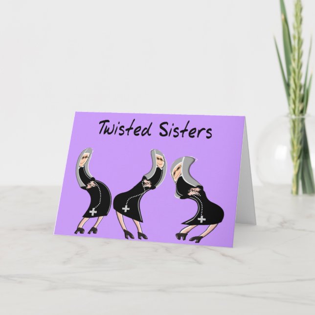 Carte Cadeaux de la religieuse catholique "Soeurs tordue (Devant)