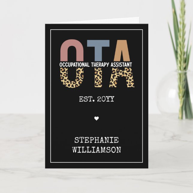 Carte Cadeaux de l'assistant d'ergothérapie OTA personna (Devant)