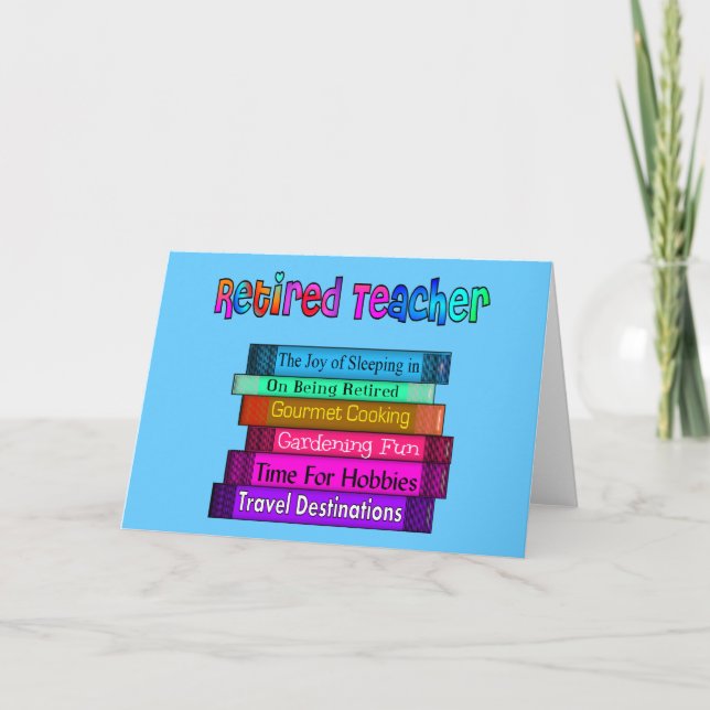Carte Cadeaux de l'enseignant à la retraite Stack de liv (Devant)