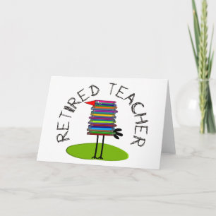 Carte Cadeaux de l'enseignant retraité "Book Bird"