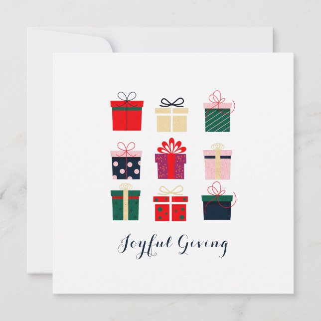 Carte Cadeaux de Noël colorés modernes (Devant)