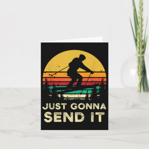 Carte Cadeaux de ski rétro Gonna Send It Meme Drôle Skie