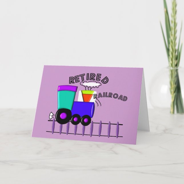 Carte Cadeaux d'un travailleur ferroviaire à la retraite (Devant)