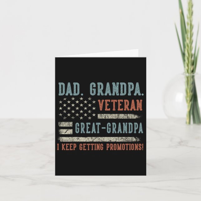 Carte Cadeaux Fête des Pères Papa Grand-père Vétéran Arr (Devant)