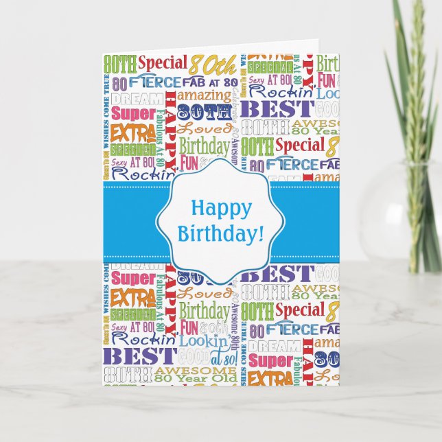 Carte Cadeaux Uniques Et Spéciaux De Fête Du 80E Anniver (Devant)