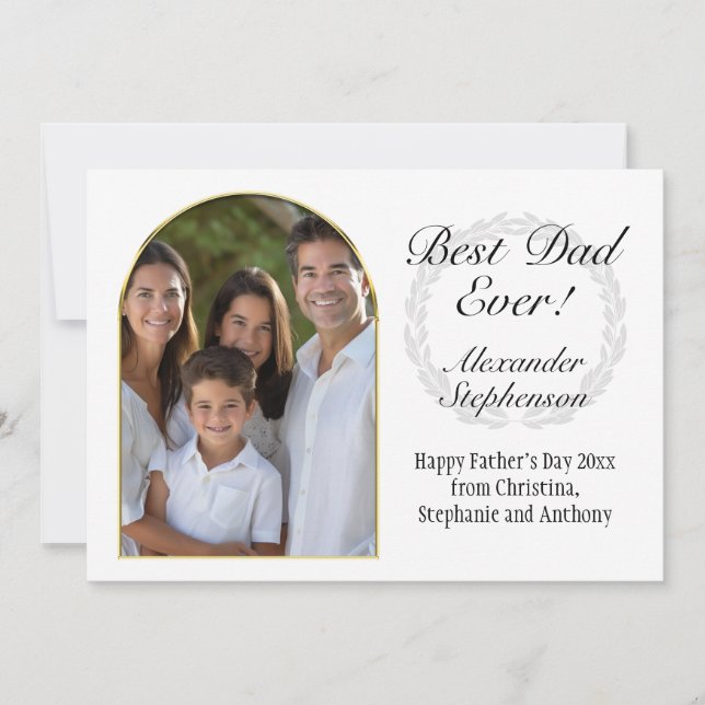 Carte Cadre Arché Meilleur Papa Jamais Fête des pères 3  (Devant)