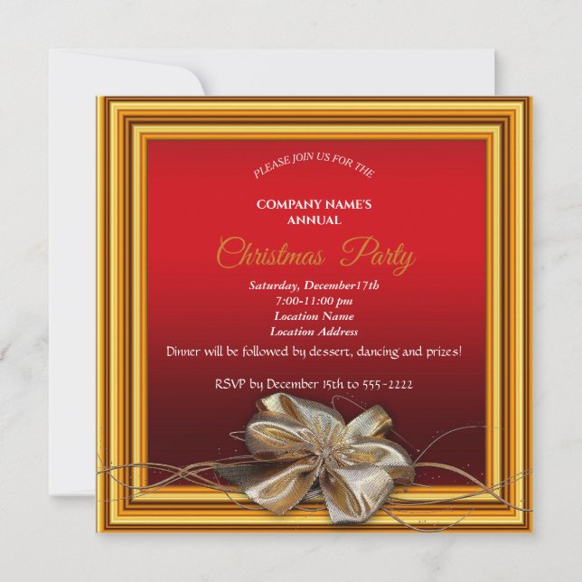 Carte Cadre de Noël rouge élégant avec graisse (Devant)