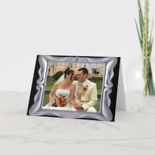 Carte Cadre en argent fantaisie Ajouter une photo ici