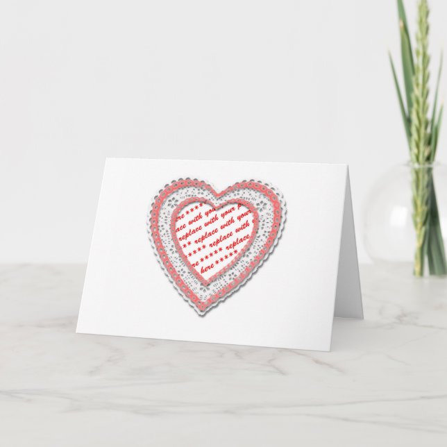 Carte Cadre photo en forme de cœur en dentelle (Devant)