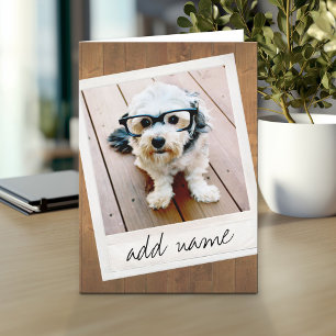 Carte Cadre photo rustique avec Instagram Carré et bois