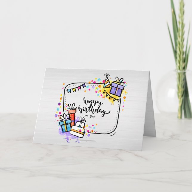 Carte Cadres d'anniversaire (Photo facultative) (Devant)