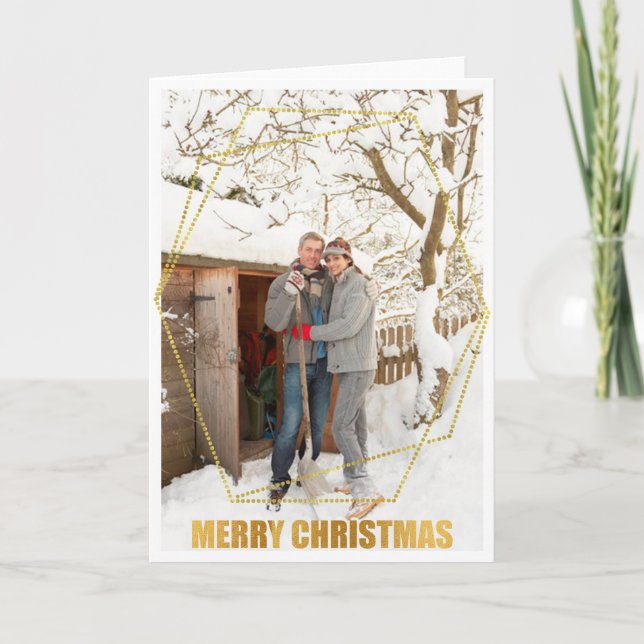Carte Cadres d'or Joyeux Noël Photo personnalisée (Devant)