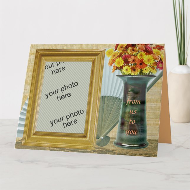 Carte Cadres photo personnalisables Vase de ventilateur  (Devant)