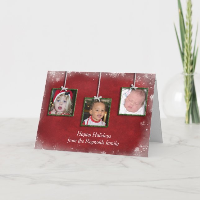 Carte Cadres photos de Noël vert Tinsel (Devant)