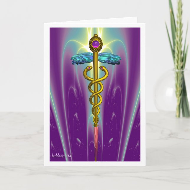 Carte CADUCUS, améthyste aurifère dynamique (Devant)