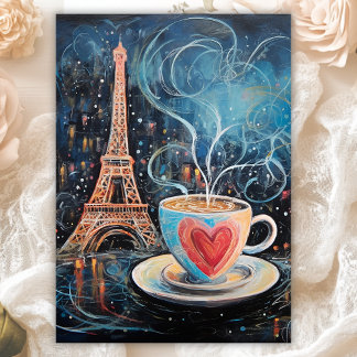 Carte Café Chic Tour Eiffel Café Paris Anniversaire