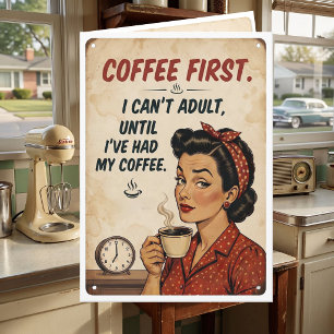 Carte Café d'abord   Humour d'adulte   Humour d'amitié