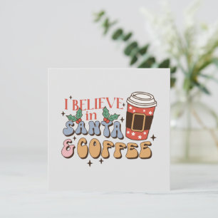 Carte Café de Noël Père Noël et café
