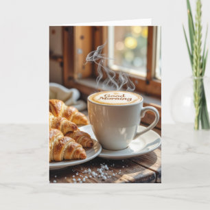 Carte Café Du Matin Avec Croissants