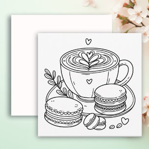Carte Café et Macaron   Couleur