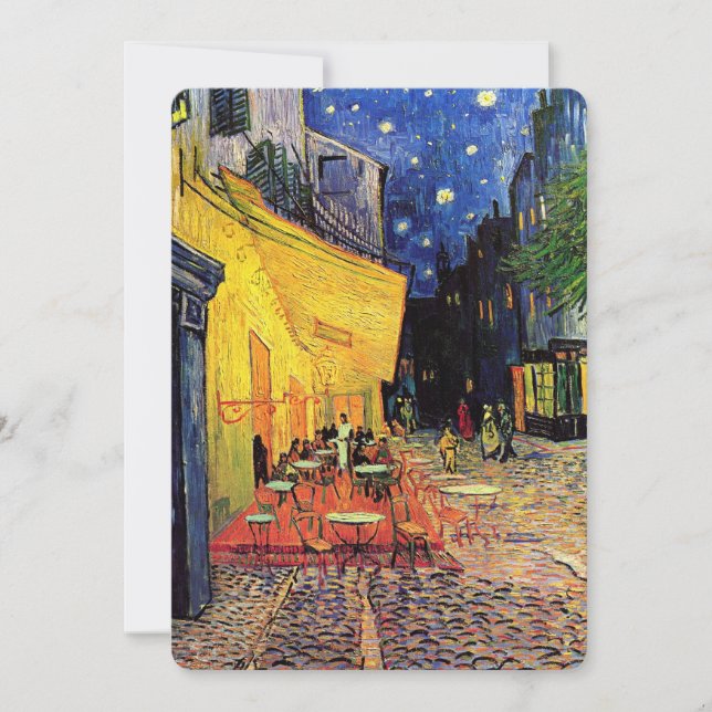 Carte Café Terrasse à la nuit par Vincent van Gogh (Devant)