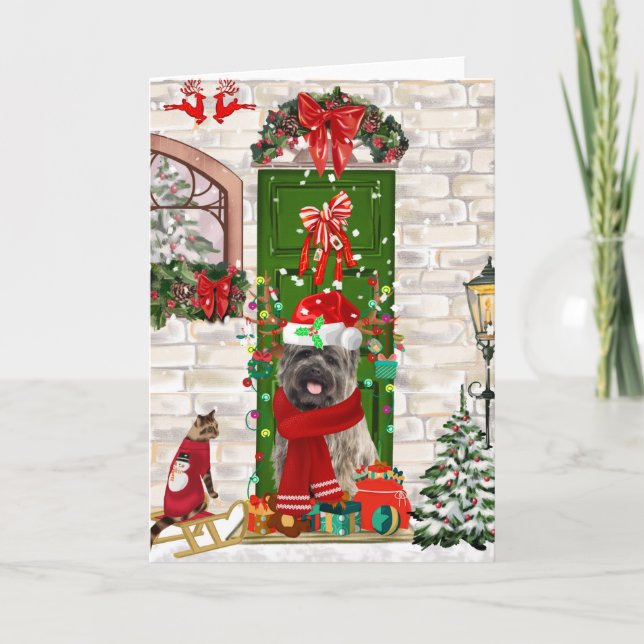 Carte Cairn Terrier chien Noël  (Devant)