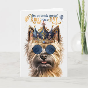 Carte Cairn Terrier Dog King pour une journée d'annivers