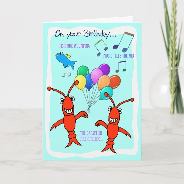 Carte Cajun Crawfish Joyeux anniversaire (Devant)