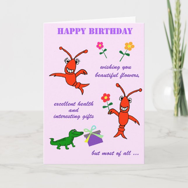 Carte Cajun Crawfish Joyeux anniversaire (Devant)