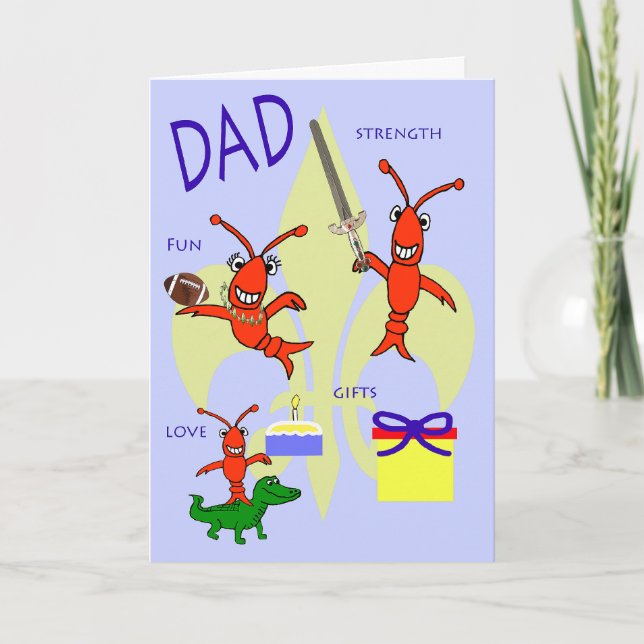 Carte Cajun Crawfish Joyeux père d'anniversaire (Devant)