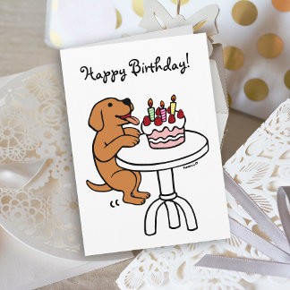 Carte Cake d'anniversaire Fox Red Labrador Cartoon Plaqu