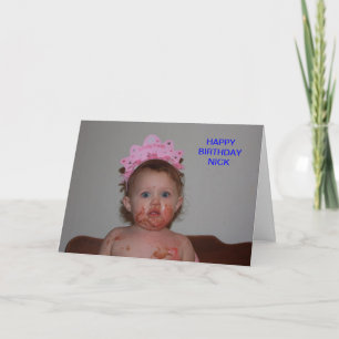 CARTE CAKE FACE BIRTHDAY