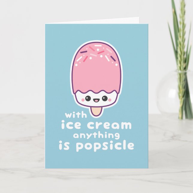 Carte Calembour drôle de Popsicle (Devant)