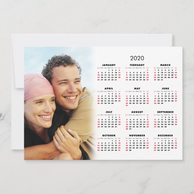 Carte Calendrier 2020 Votre Photo (Devant)