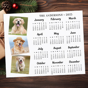 Carte Calendrier de photo de chien personnalisé Bu