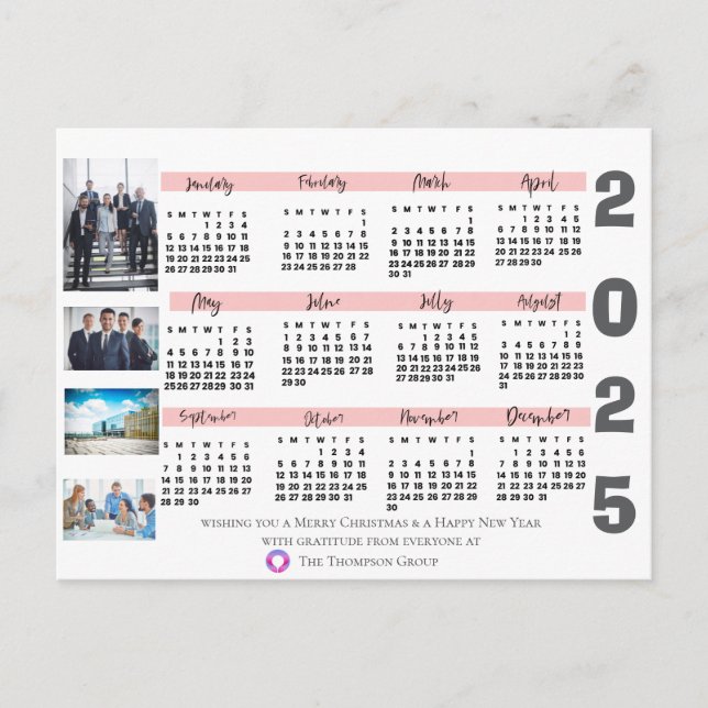 Carte Calendrier d'entreprise pour l'appréciation  (Devant)