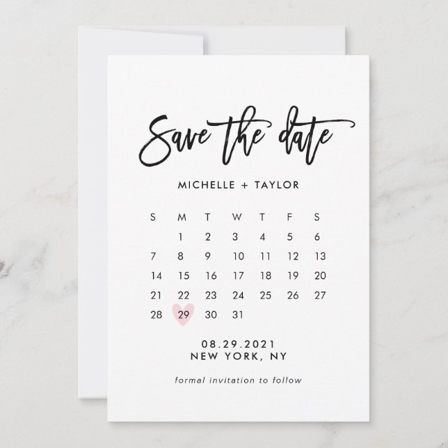 Carte Calendrier Enregistrer la date avec photo (Dos)