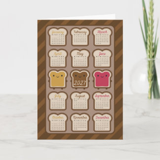 Carte Calendrier Kawaii Bread 2027