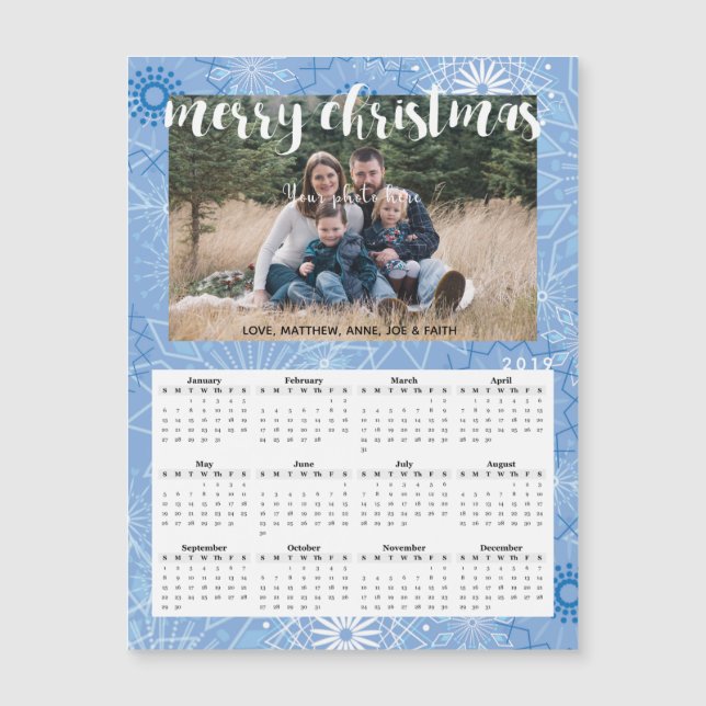 Carte Calendrier magnétique photo 2019 de Noël (Devant)