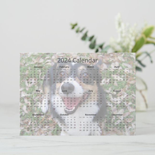 Carte Calendrier personnalisée Chien Photo Cute Pe (Debout devant)